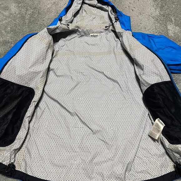 Columbia Jacket Men Medium Blue Omni Tech Waterproof Hooded Lightweight Packable - Picture 7 of 9